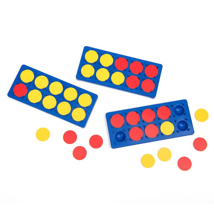 Plastic Ten Frame and 2 Colour Counters 10pk