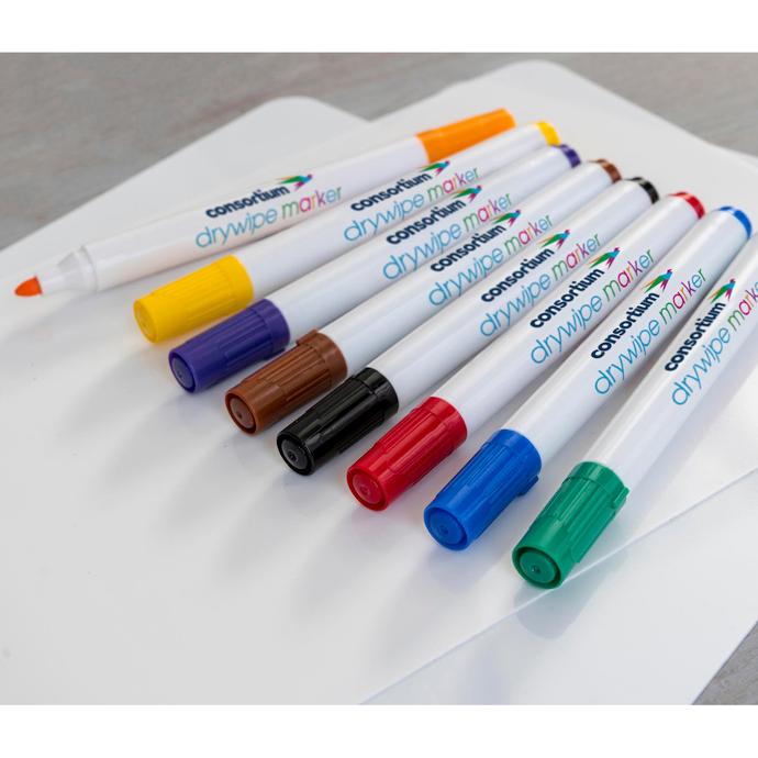 Consortium Drywipe Assorted Colour Markers 