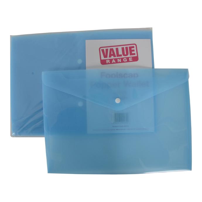 Consortium Budget Foolscap Popper Wallets Blue