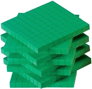 ETA Hand2mind 323 Base Ten Blocks Green ManipuLite Foam Flats Set of 10