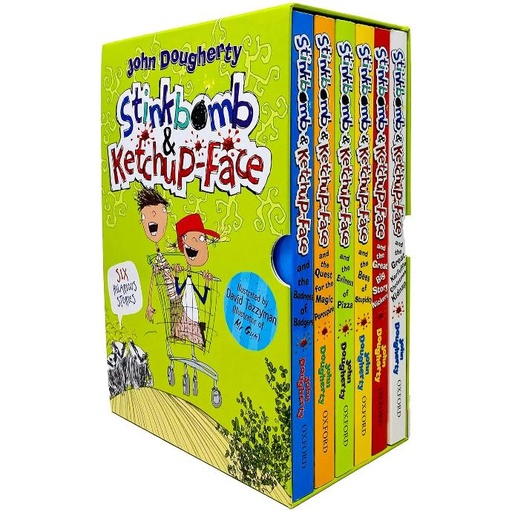 Stinkbomb & Ketchup-Face Series 6 Books Collection Box Set By John Dougherty (Badness of Badgers, Quest for the Magic Porcupine, Evilness of Pizza, Bees of Stupidity & MORE!)