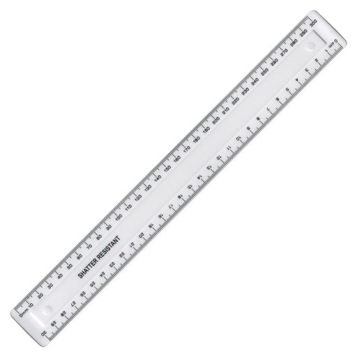 White Shatter Resistant 30cm Rulers